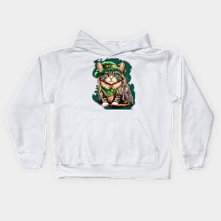 Beautiful Cat Lady St. Patrick's Day Kids Hoodie